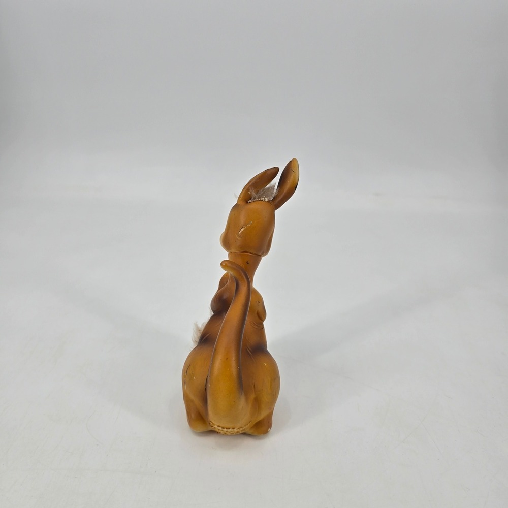 Vintage 1970 Kamar Japan Kangaroo Joey Figurine Faux Fur Big Eye Kitsch - Picture 3 of 6